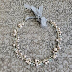 Carolee Beaded Necklace with Irridescent, Pearl and Rhinestone Beads